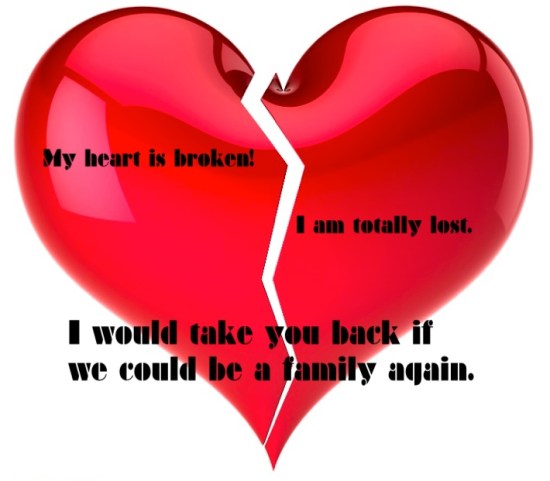 Broken heart I miss my fam m