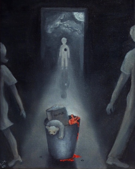 Child pic c in doorway gray m