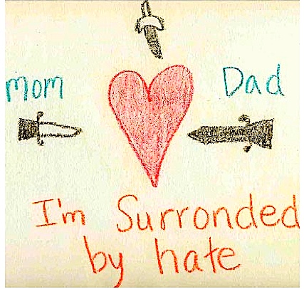 Child art Im surrounded by hate m