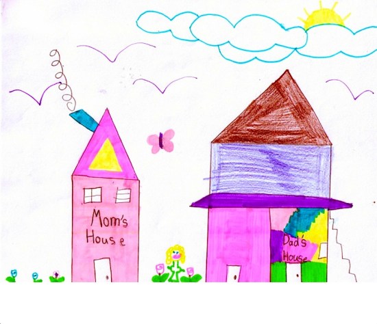 Child art m d house pink m
