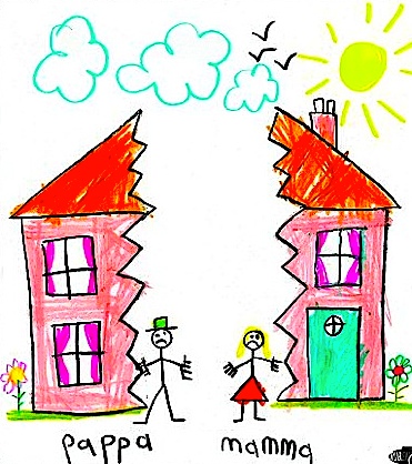 child art pappa mamma split house m